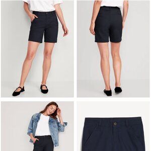 NWT High-Waisted Uniform Bermuda Shorts Navy -- 7-inch inseam